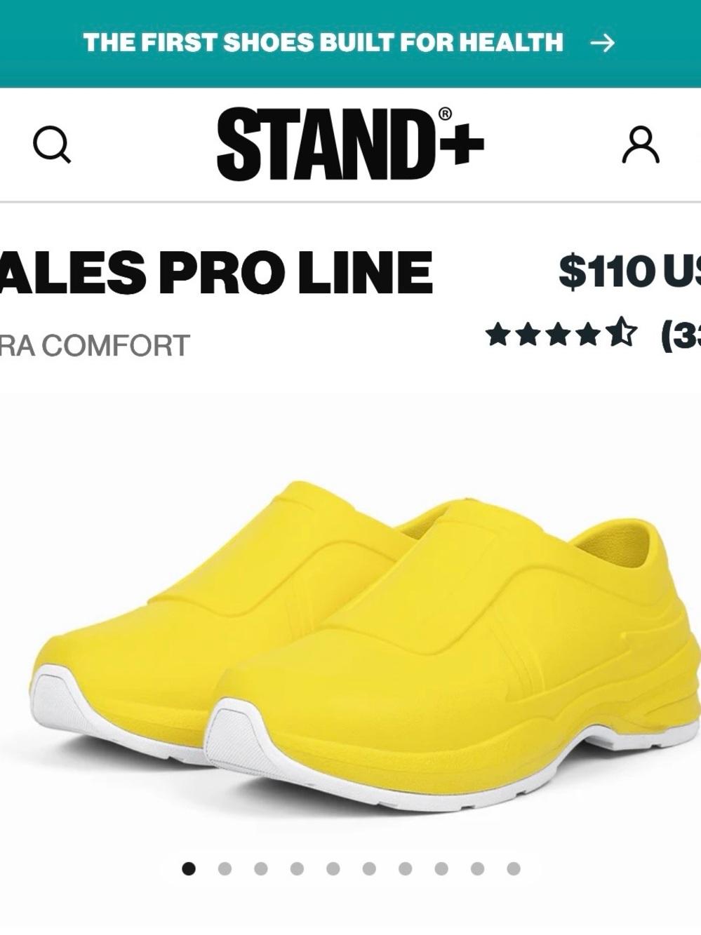 STAND+ Sales Pro Line Men's Slip-On Shoes in Yellow